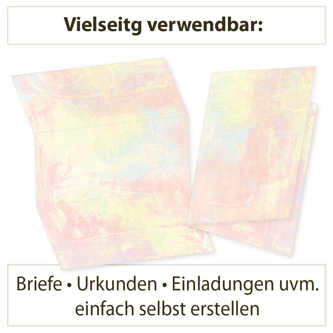 TATMOTIVE Briefpapier Pastell Aquarell bunt beidseitig A4 90g 500 Blatt
