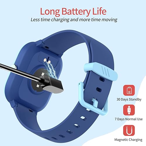 Miniatura 4 de Reloj de seguimiento de actividad física para niños, reloj inteligente impermeable IP68 con 19 modos deportivos, podómetro, monitor de frecuencia