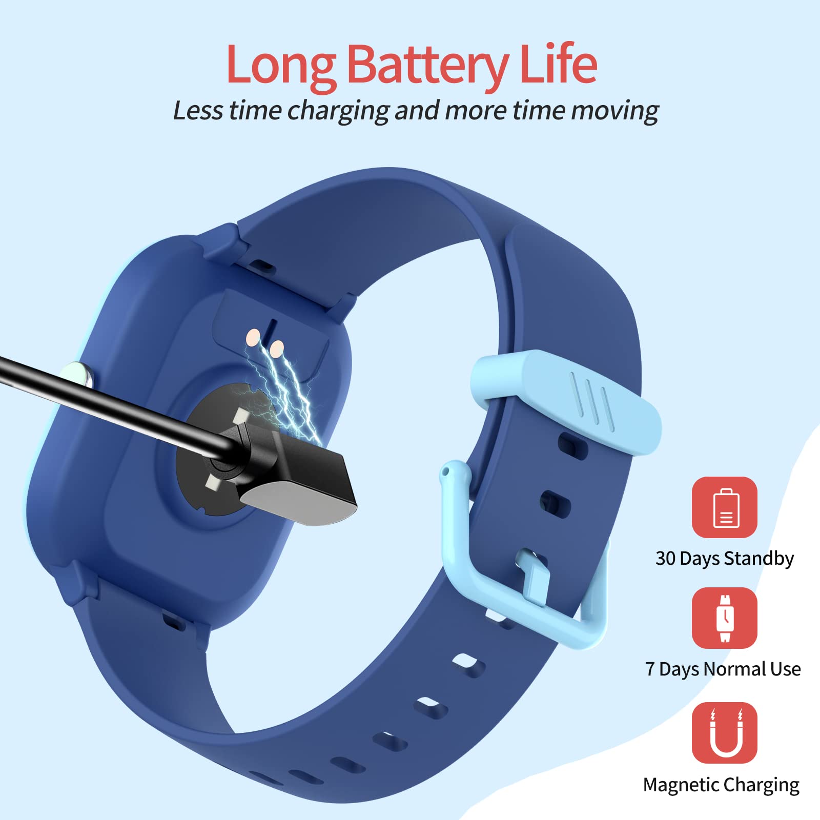 HENGTO Orologio Fitness Tracker per Bambini, Orologio Intelligente per Bambini Impermeabile IP68 19 Modalità Sport, Frequenza Cardiaca, Monitor del Sonno, per Ragazzi Ragazze Adolescenti 6-16