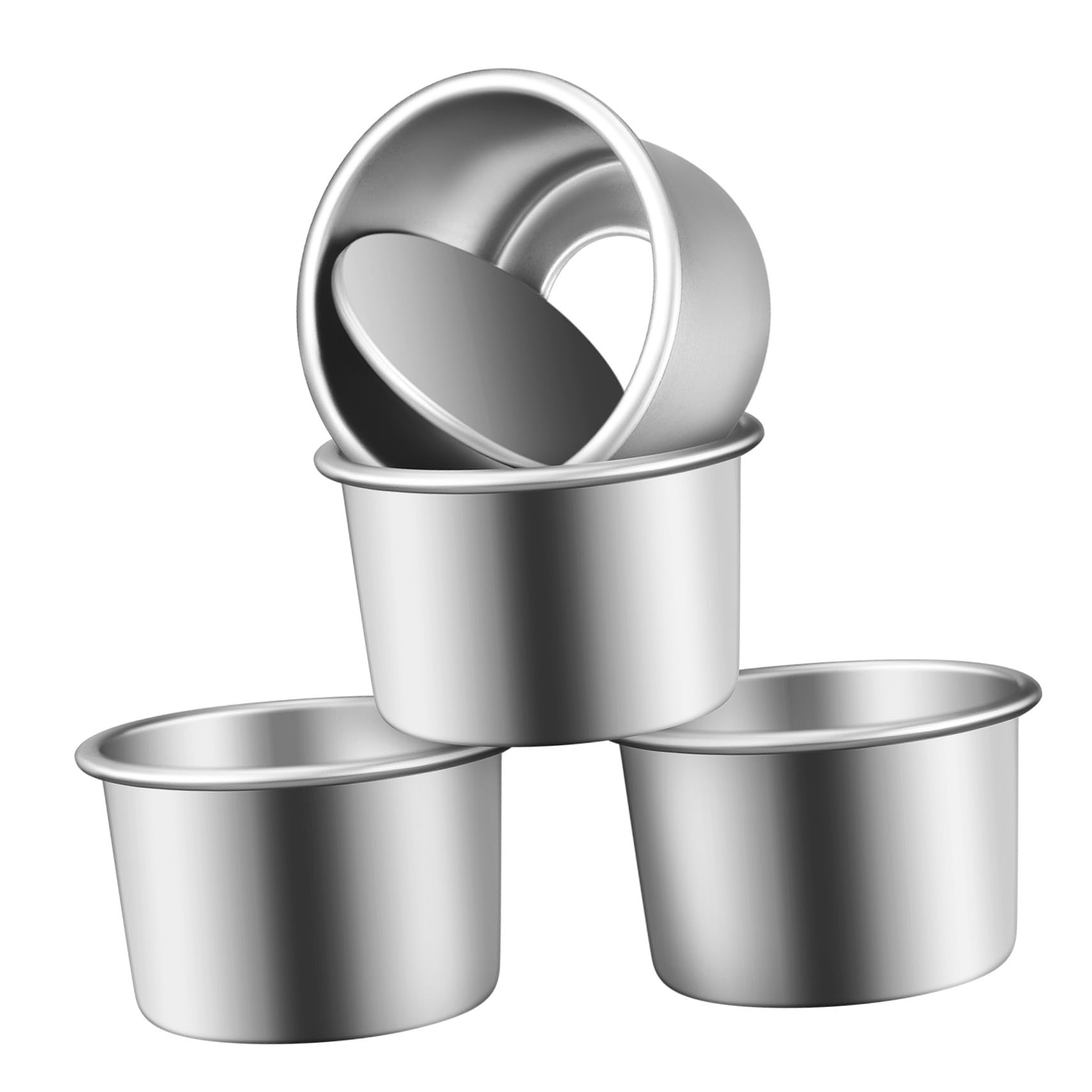 VICASKY 20 Stück Teiliges Runde Kuchenformen aus Aluminiumlegierung mit Abnehmbarem Boden Kleine Backformen für Dichte Kuchen Käsekuchen Mousse und Chiffon Hitzebeständig für Hobby und