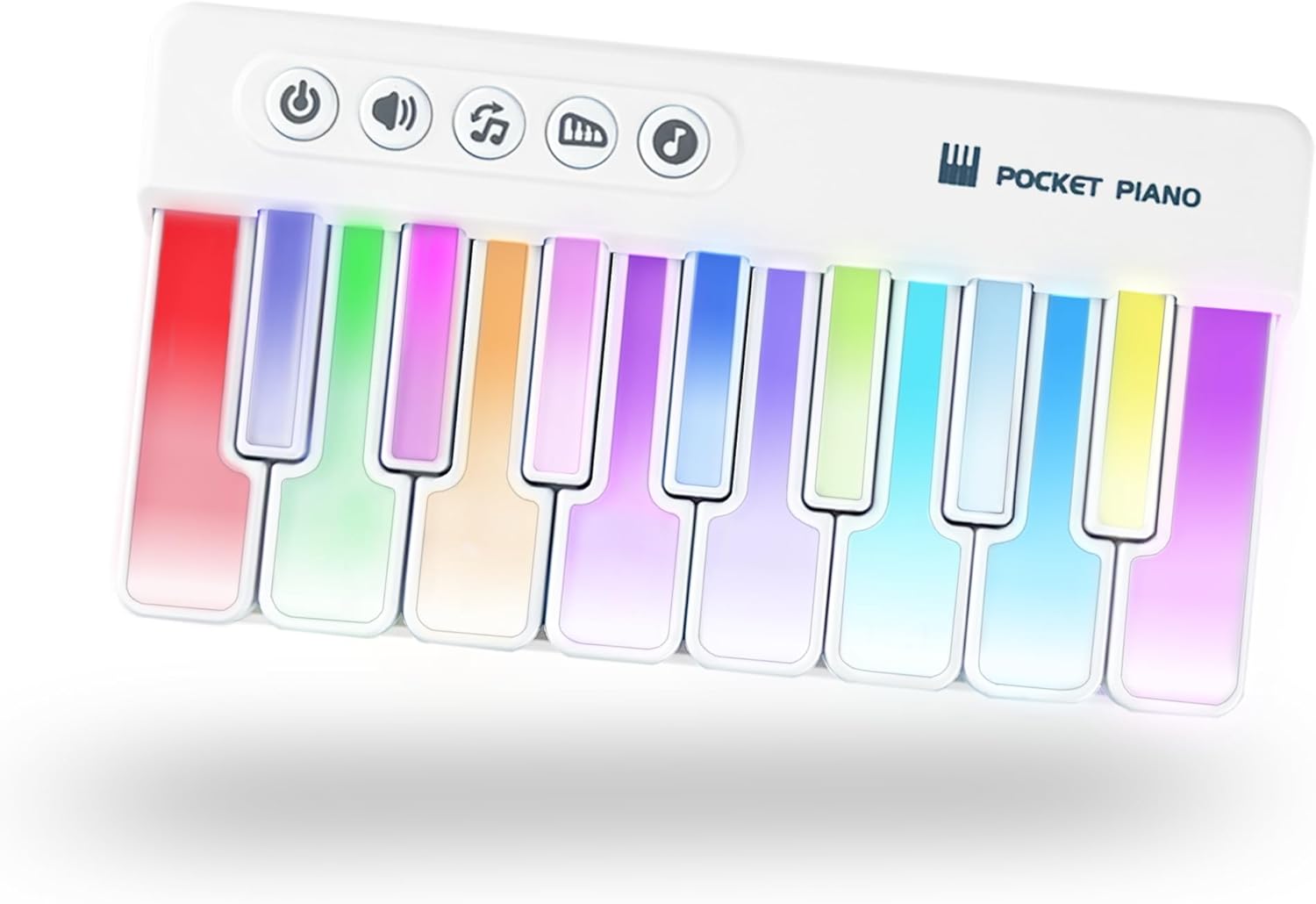 Mini Keyboard Piano Toy, Portable Light Up Pocket Piano for Toddlers Kids (Black)