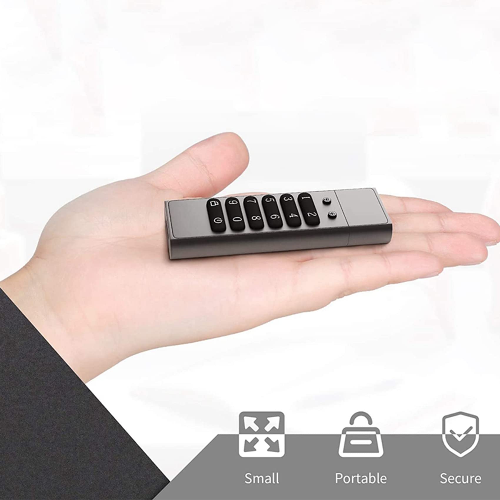 2X Sicheres USB Laufwerk, 32GB Verschlüsseltes USB Flash Laufwerk Hardware Passwort Erinnerung Stick mit Tastatur U Disk Flash