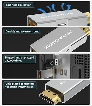 HDMI to DisplayPort Adapter [1 Pack], 4k@60Hz HDMI to DP Converter, Aluminium Male to Female Adapter Compatible with PC, Graphics Card, Laptop and More