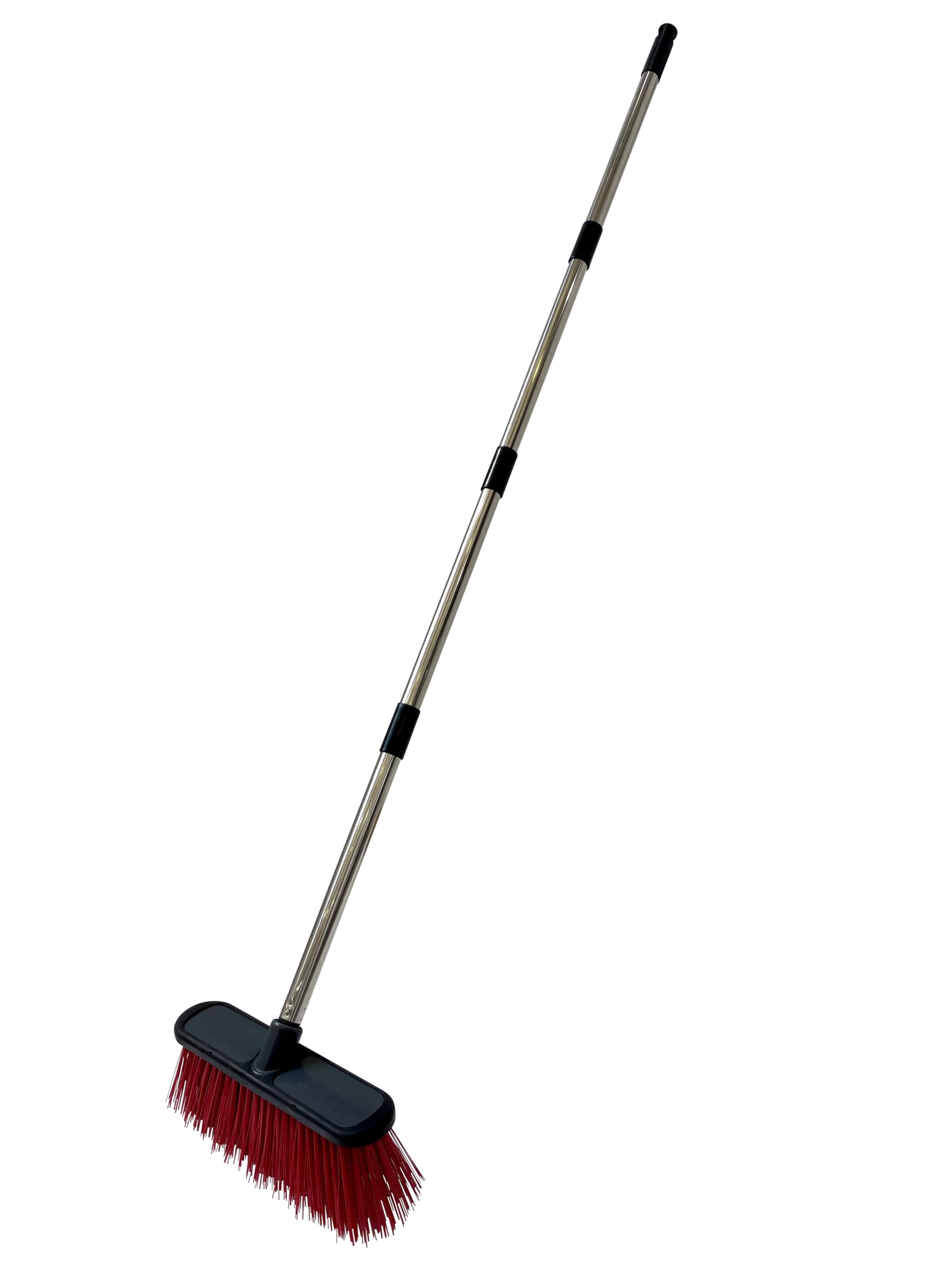 Fit For The Job Scopa resistente per esterni con fibra sintetica e manico in alluminio in 4 parti,