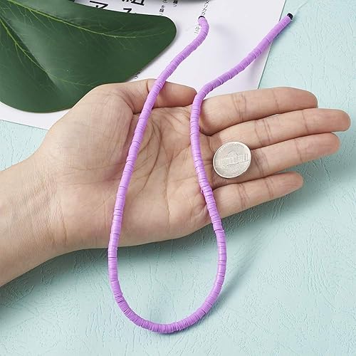 Miniatura 10 de 380-400pcs 0.236in Rojo Polímero Arcilla Plana Redonda Perlas hechas a Mano Disco Rondelle Heishi Separador Suelto Perlas 17.7 Pulgadas para DIY