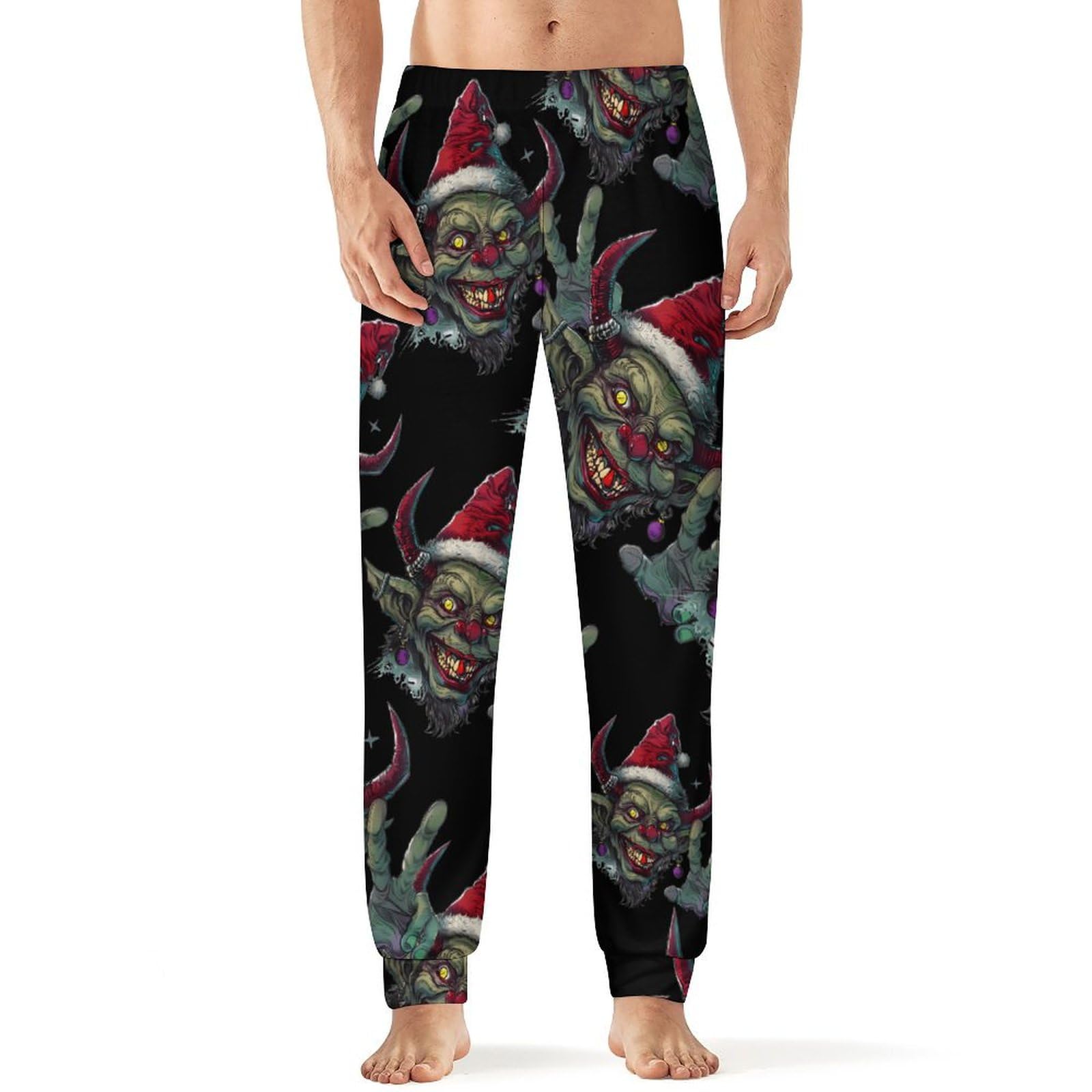 Krampus Christmas Devil Mens Pajama Pants Lounge Sleep Pants Lightweight Sleepwear Long Bottoms