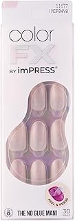 KISS imPRESS Color FX No Glue Mani 30 Pcs Press On Nails, Medium False Nails, Metallic Chrome & Cat Eye, Peel & Press, Hassle-Free Removal, Includes Manicure Stick, Prep Pad & File (Focus, Medium)