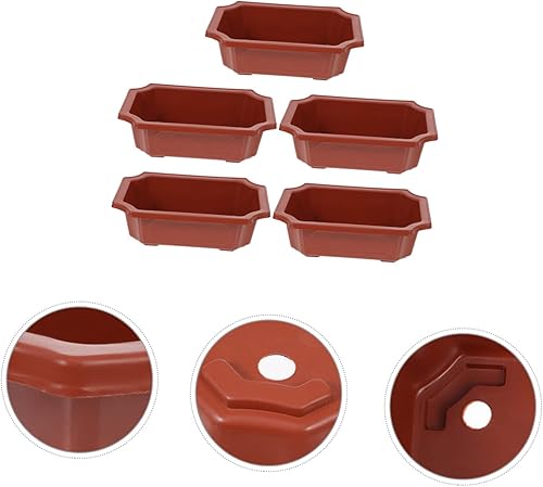 Miniatura 5 de NOLITOY Macetas rectangulares de plástico para interiores Suculentas para interiores, macetas cuadradas de plástico, macetas estrechas y