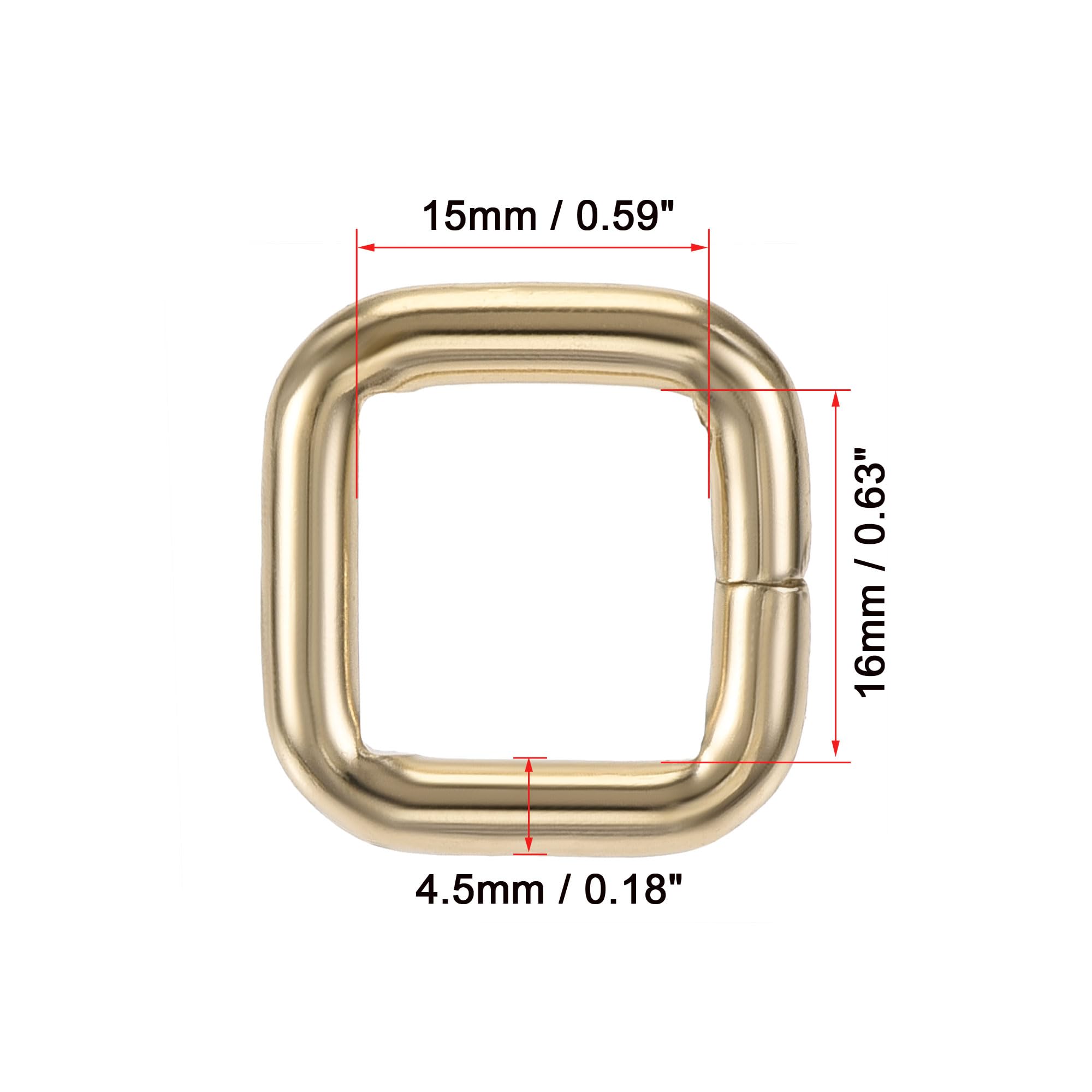 Sourcing Map Hebillas De Anillo Rectangulares De Metal, Hebillas Cuadradas Para Correas, Accesorios De Cinturón Para Bolsas Y Bolsos Hechos A Mano, Negro, 1" X 3/4