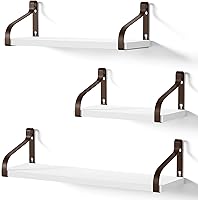 Vista 12 de Love-KANKEI - Juego de 3 estantes flotantes para pared, estantes grandes de madera para almacenamiento, estantes rústicos para baño, habitación