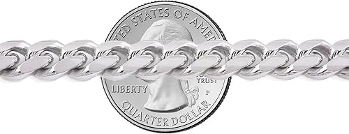 Miniatura 3 de Savlano Pulsera de plata de ley 925 maciza italiana Miami cubana para hombres y niños, fabricada en Italia, viene con una caja de regalo