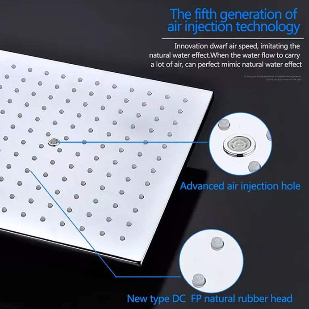 Overhead Shower Bathroom Thermostatic Set 10” for The Bathroom (Color : Silver Size : 10")