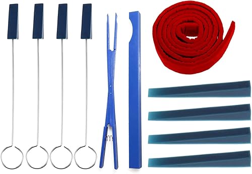 Kit de herramientas de afinación de piano de 10 piezas, incluye abrazadera de silencio de afinación de nailon, herramientas de afinación de goma y