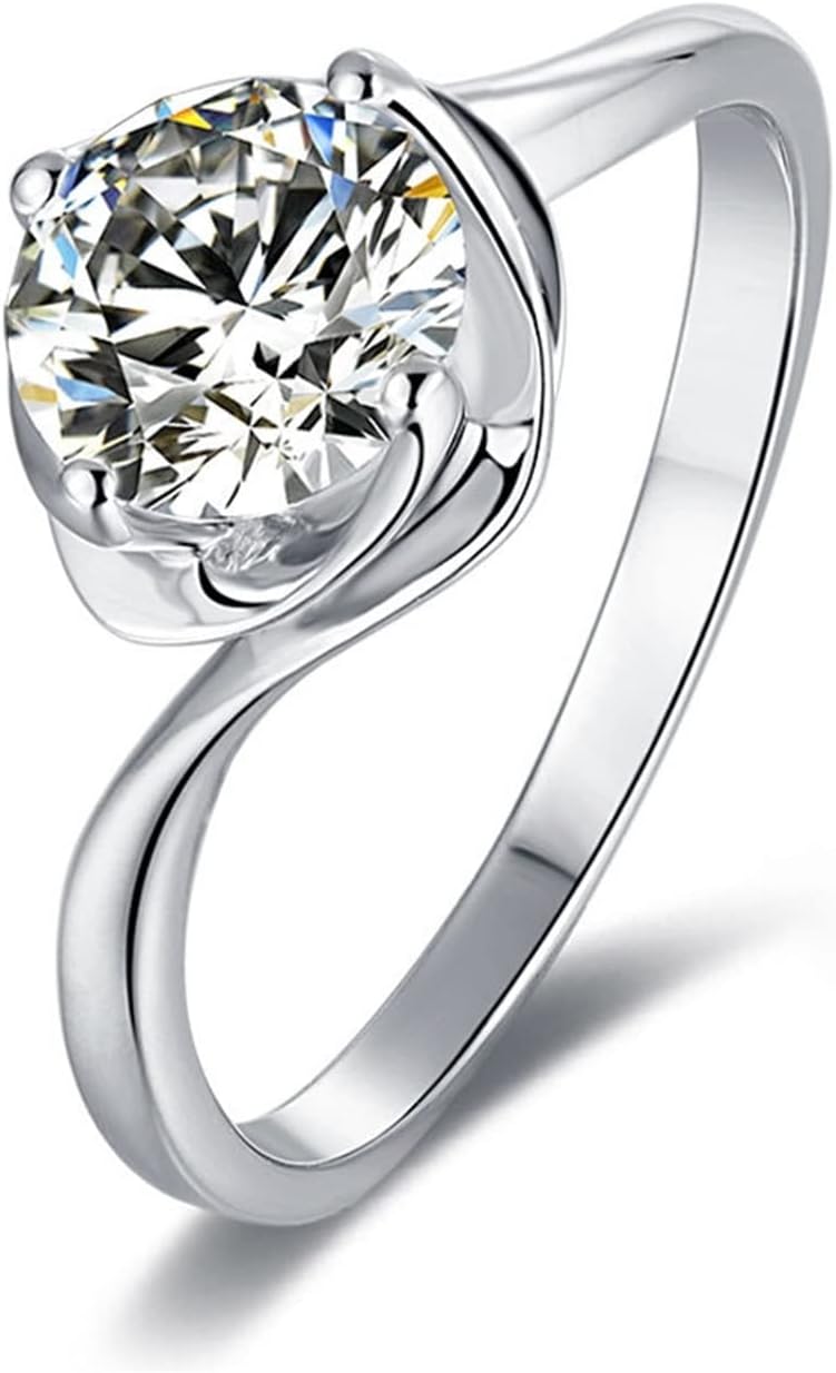 Rings, Rings Women Wedding Cubic Zirconia Sterling Silver Wave Flower Set Design Promise Ring for Women