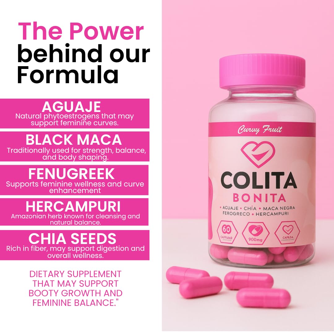 Aguaje Colita Bonita - Booty Growth Formula - Get Bigger, Rounder & Defined Glutes - Black Maca, Chia & Fenugreek - 100% Natural - 1 Month Supply- 2 Bottles Pack — Amazon image 8