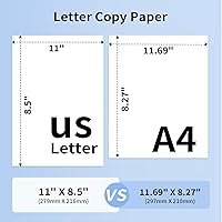 Vista 2 de Phomemo Papel de impresora de copia de 8.5 x 11 pulgadas para cinta térmica P831, impresión avanzada de transferencia térmica, papel compatible