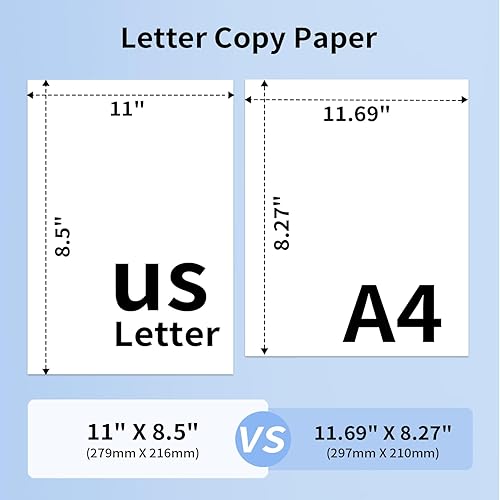 Miniatura 2 de Phomemo Papel de impresora A4, impresora de copia premium, papel de impresora compatible con Phomemo P831, HPRT MT800BrotherHPCanon, tamaño 8.27 x