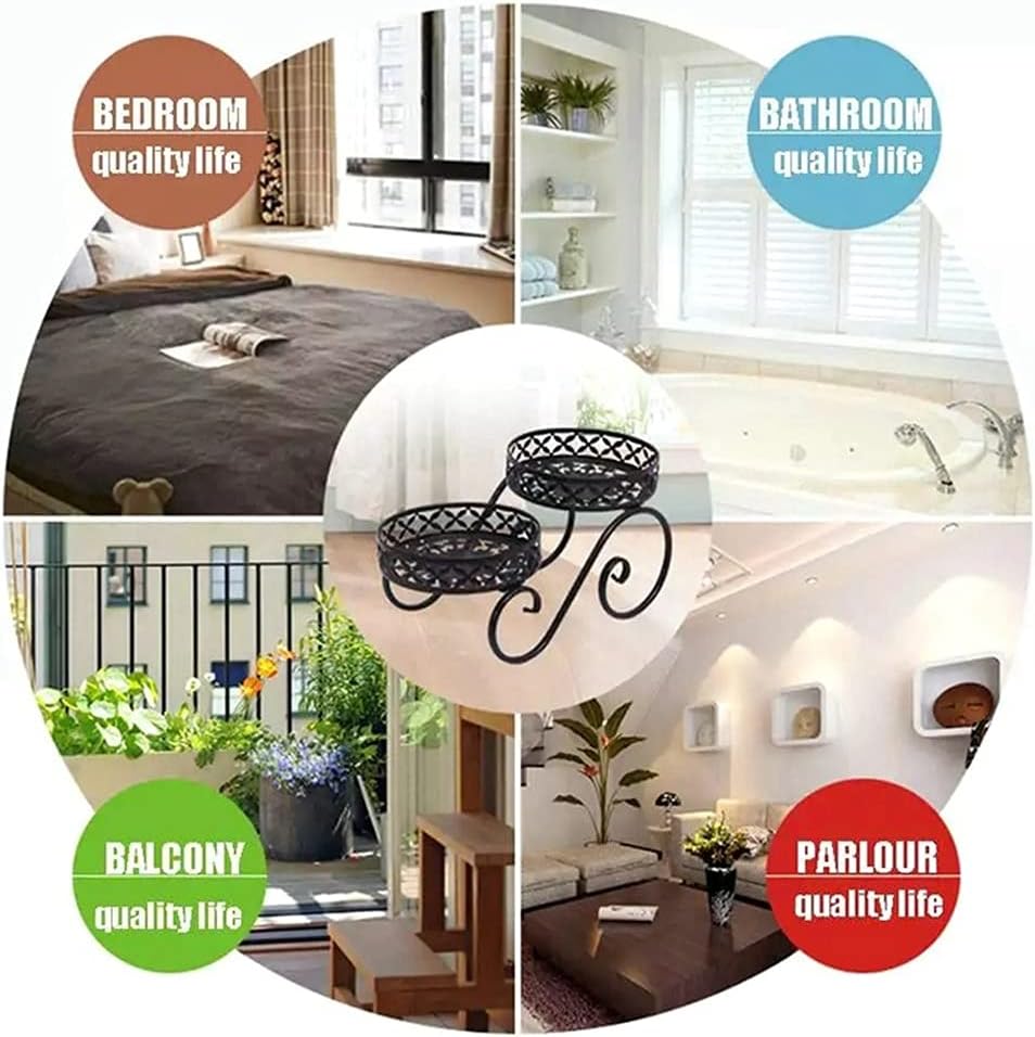 Flower Stand Balcony Iron Flower Rack Metal Holder Garden Patio Shelves for Plant Flower Pot Rack