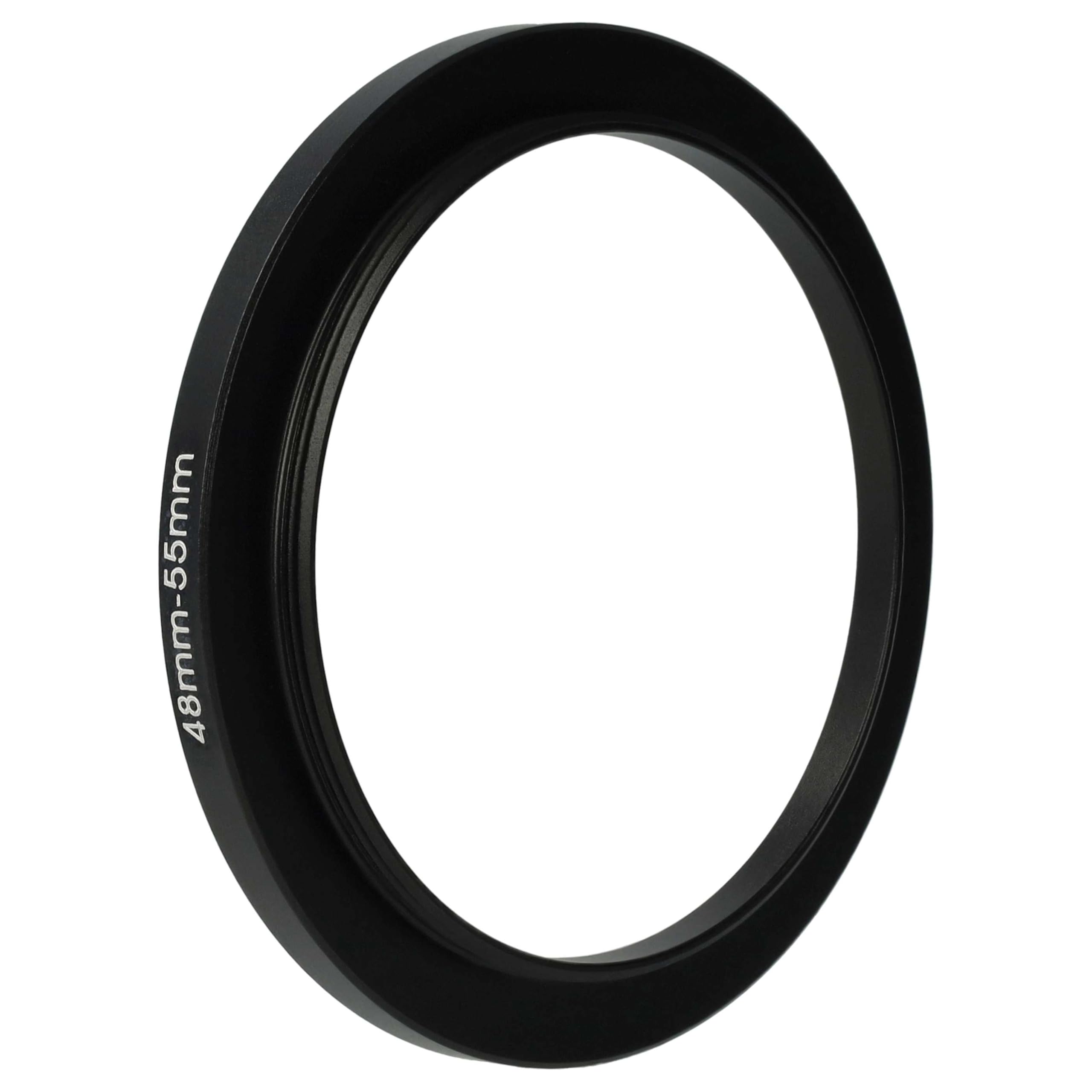 Vhbw Anello Adattatore Step-Up 48mm A 55mm - Anello Per Obiettivo Fotocamera In Metallo, Filettatura Filtro, Nero