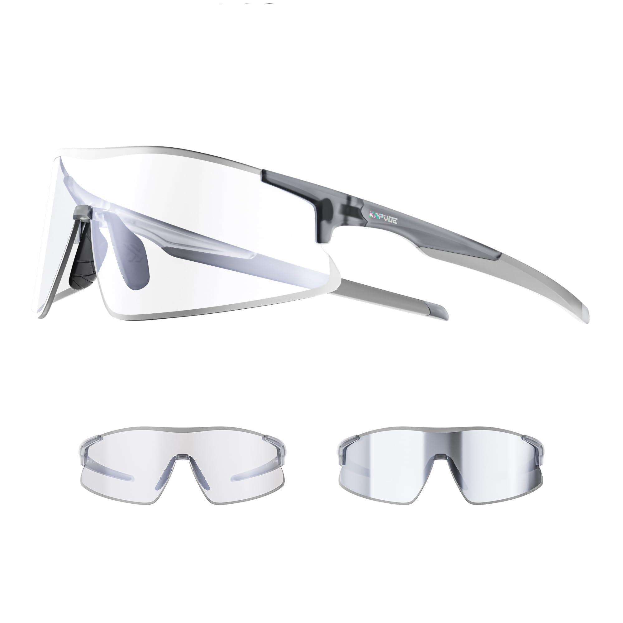 KAPVOE Occhiali da Ciclismo Fotocromatici Trasparenti Sportivi Unisex K561