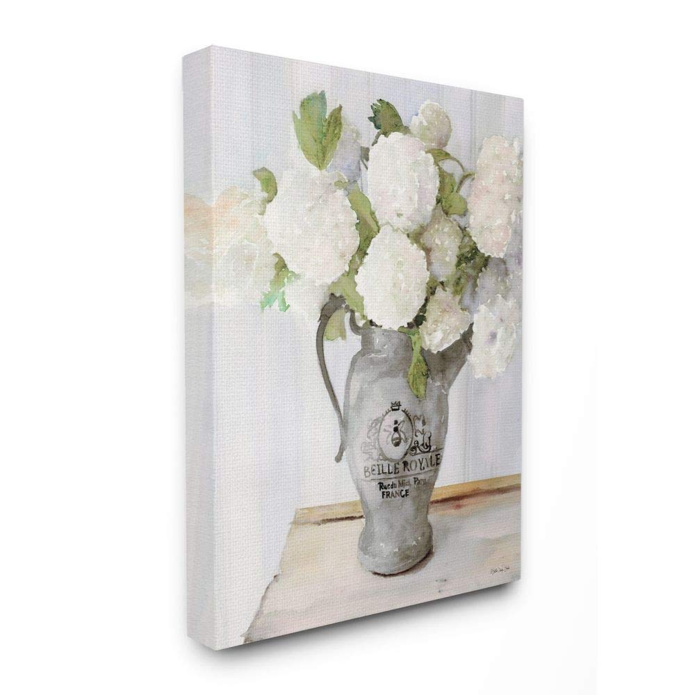 Stupell Industries White Hydrangea in French Country Pitcher Still Life, Designed by Stellar Design Studio Wall Art, 16 x 20, Canvas