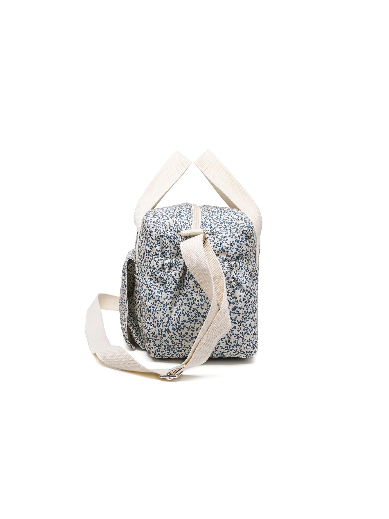 GSenhui Quilted Baby Changing Bag Tote Floral Nappy Diaper Bag Cute Mommy Bag Crossbody Wickeltasche (Blue-2) - Image 7