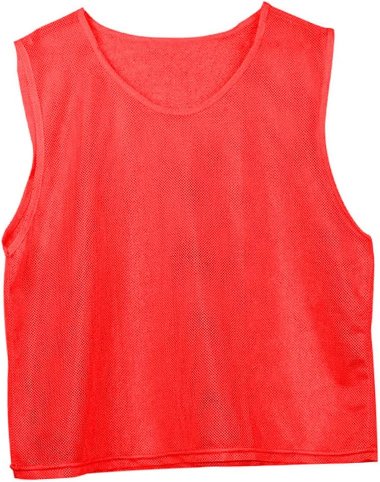 6 Pcs Soccer Training Vests Breathable Mesh Sleeveless T Shirts for Team Practice Comfortable Fit Red and Light Blue for Running and Jumping Activities