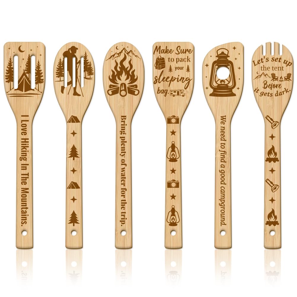 Ustensiles de cuisine en bambou GLOBLELAND pour cuisiner sans rayer vos poêles de camping