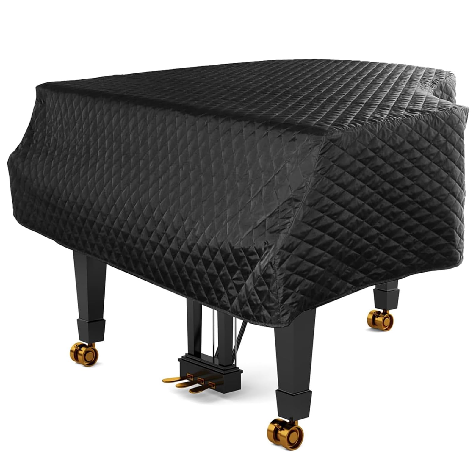 Copertina Completa del Pianoforte a Coda Impermeabile a Prova di umidità e Polvere Copertura per Pianoforte in Cotone Panno Protettivo per Pianoforte a Coda per Bambini, Nero,180cm/70.87inch