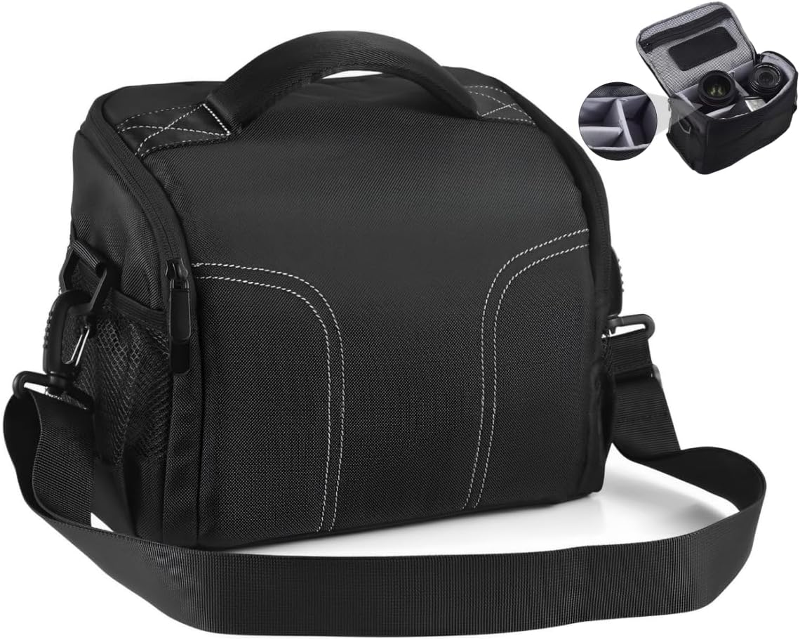 โ Skycare Waterproof Crossbody Sling Camera Bag for Travel, Anti-Shock Protection with Soft Padding, Versatile Shoulder Bag for Men & Women, Compatible with Nikon Canon Sony Pentax Olympus Pana (Black)