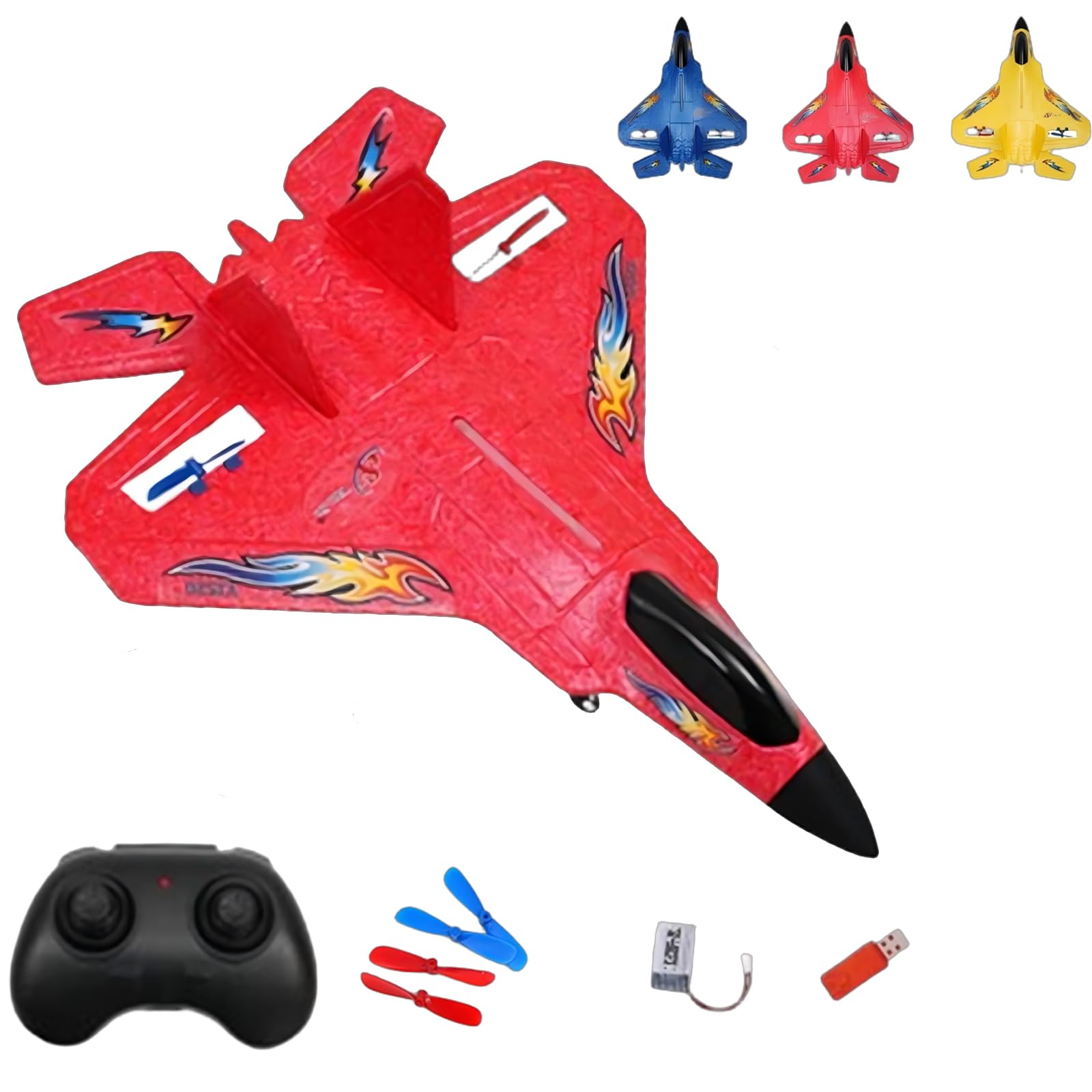 2.4GHz 2CH RC Glider: Outdoor Rc Glider for Grass, Crash Proof Plane, Auto-Balance Gyro & Simple Controls - Easy to Fly for Beginners (Red)