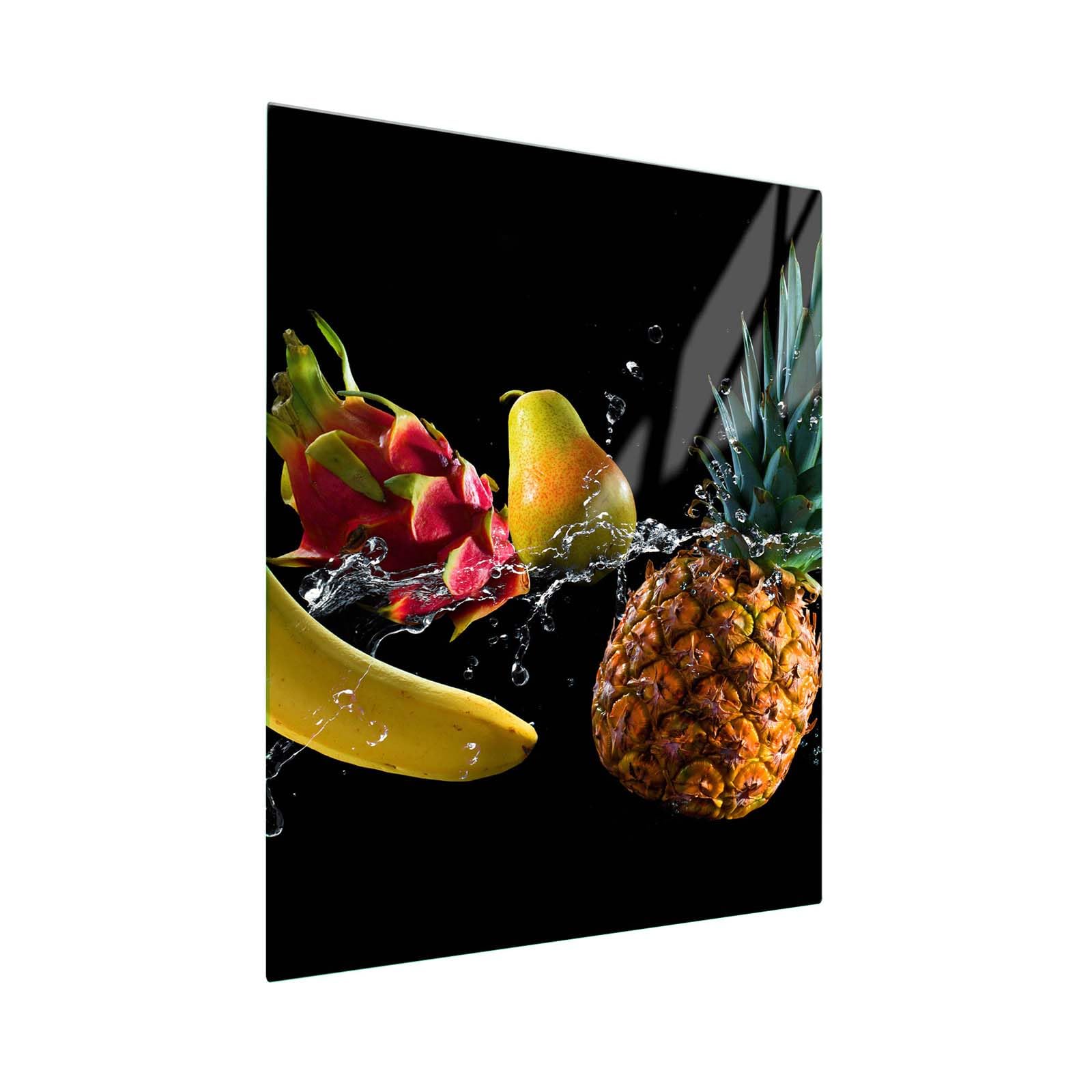 Herdabdeckplatte – Gehärtetes Glas Schneidebrett & Ceranfeld Abdeckplatte 1 Teilig 40x52 – Hygienisch & Rutschfest – Schutz für Induktion, Ceran - Tropenobst - SFArt