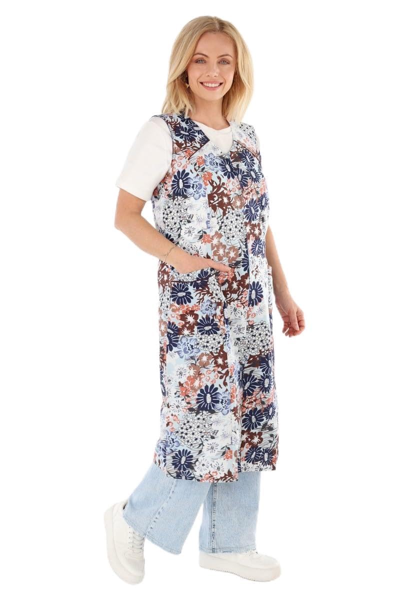 Schuerzenfabrik Reißverschluss Kittel RV Hauskleid Baumwolle Schürze Kochschürze