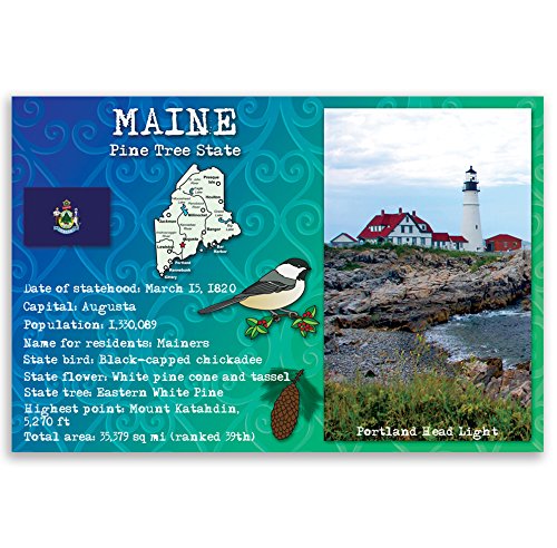 MAINE STATE FACTS postcard set of 20 identical postcards. Post
