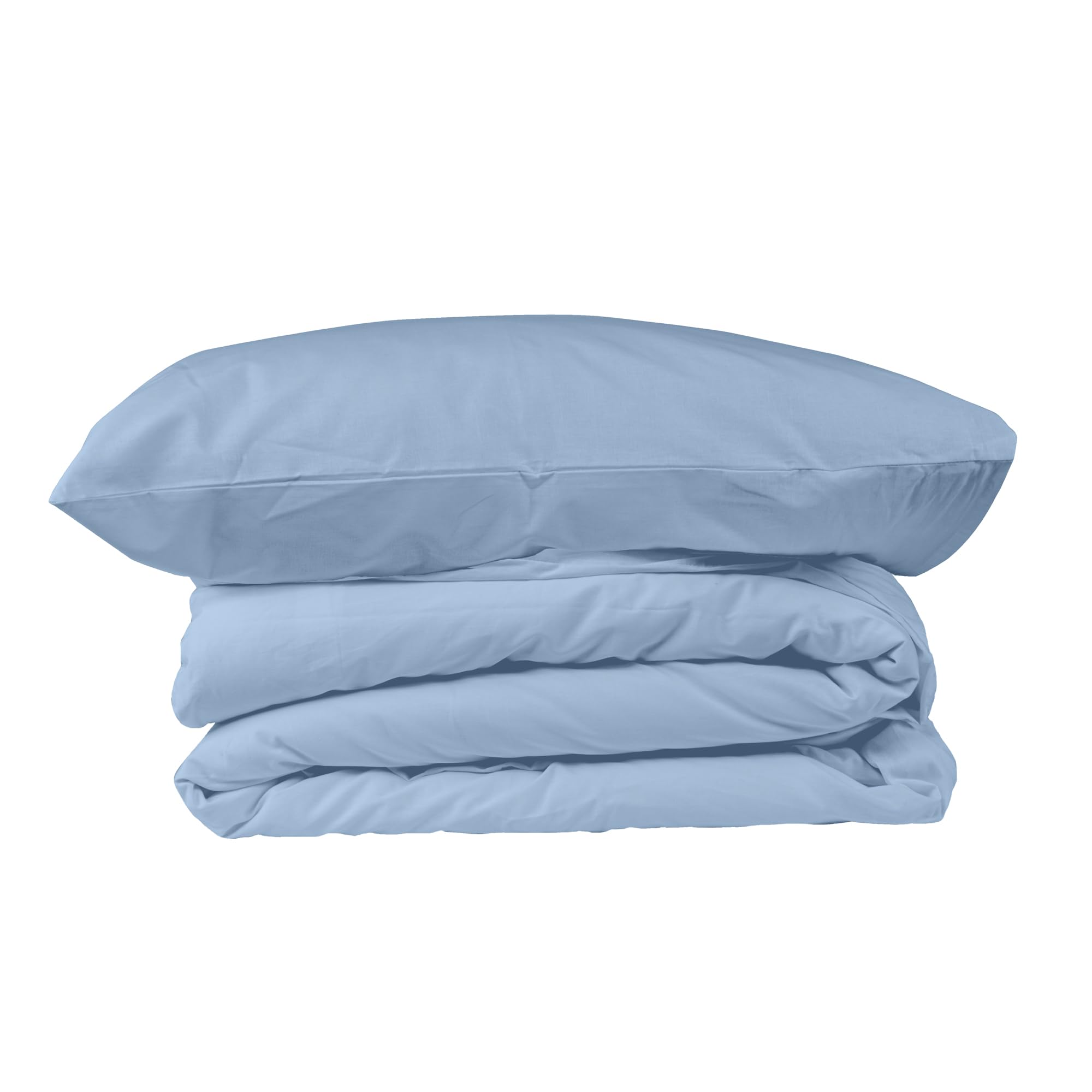 Ruggeri - Duvet Cover Set - 100% Pure Cotton - Made in Italy - Let's Color Collection! (Double and Queen, Light Blue) - Image 3