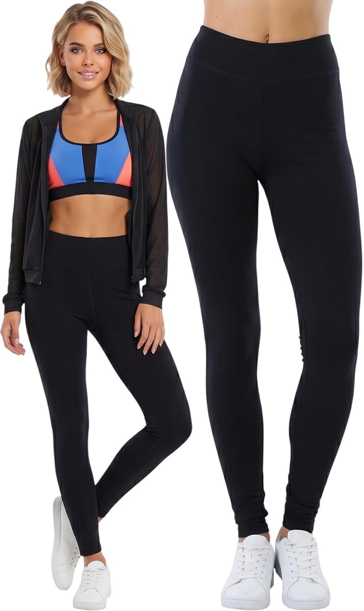 Women's High-Waisted Breathable Cotton-Spandex Active Leggings