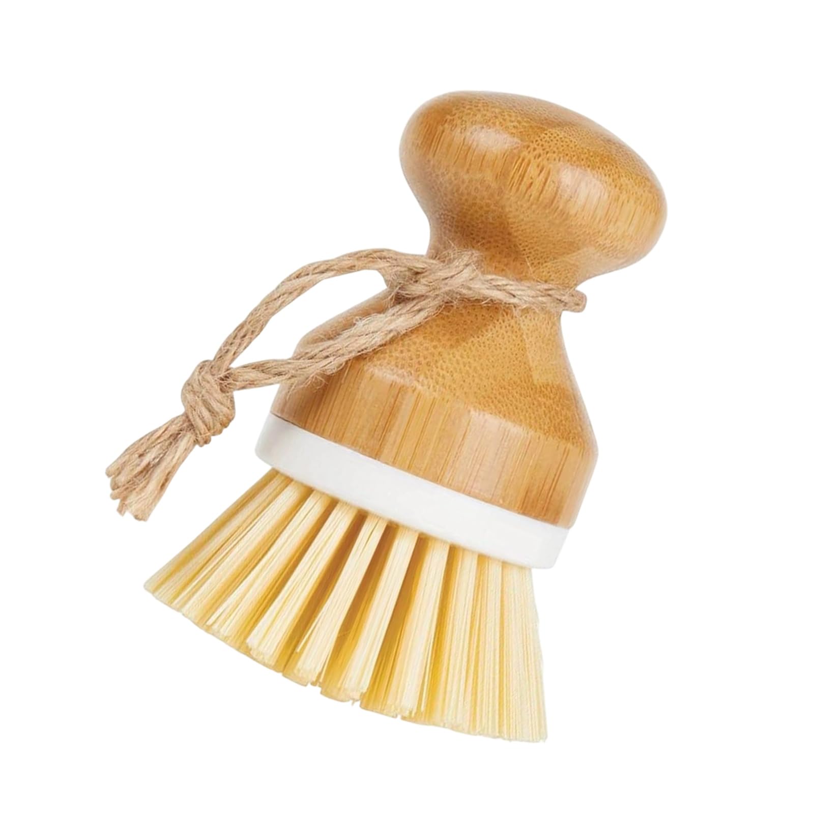 yanwuwa Bamboo-Look Kitchen Brush Round Hand Grip Dense Bristles for Cookware Sink Care and Compact Countertop Home Upkeep Cookware Scrub Brush Sink Stovetop Look Handle Hand Grip Dense Bristles Care
