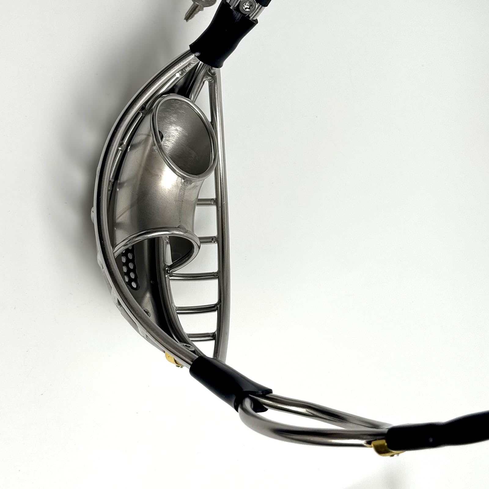 Ceinture de chasteté en acier inoxydable pour hommes cage noire 60-90cm YILUQIFLY jouet sexuel BDSM