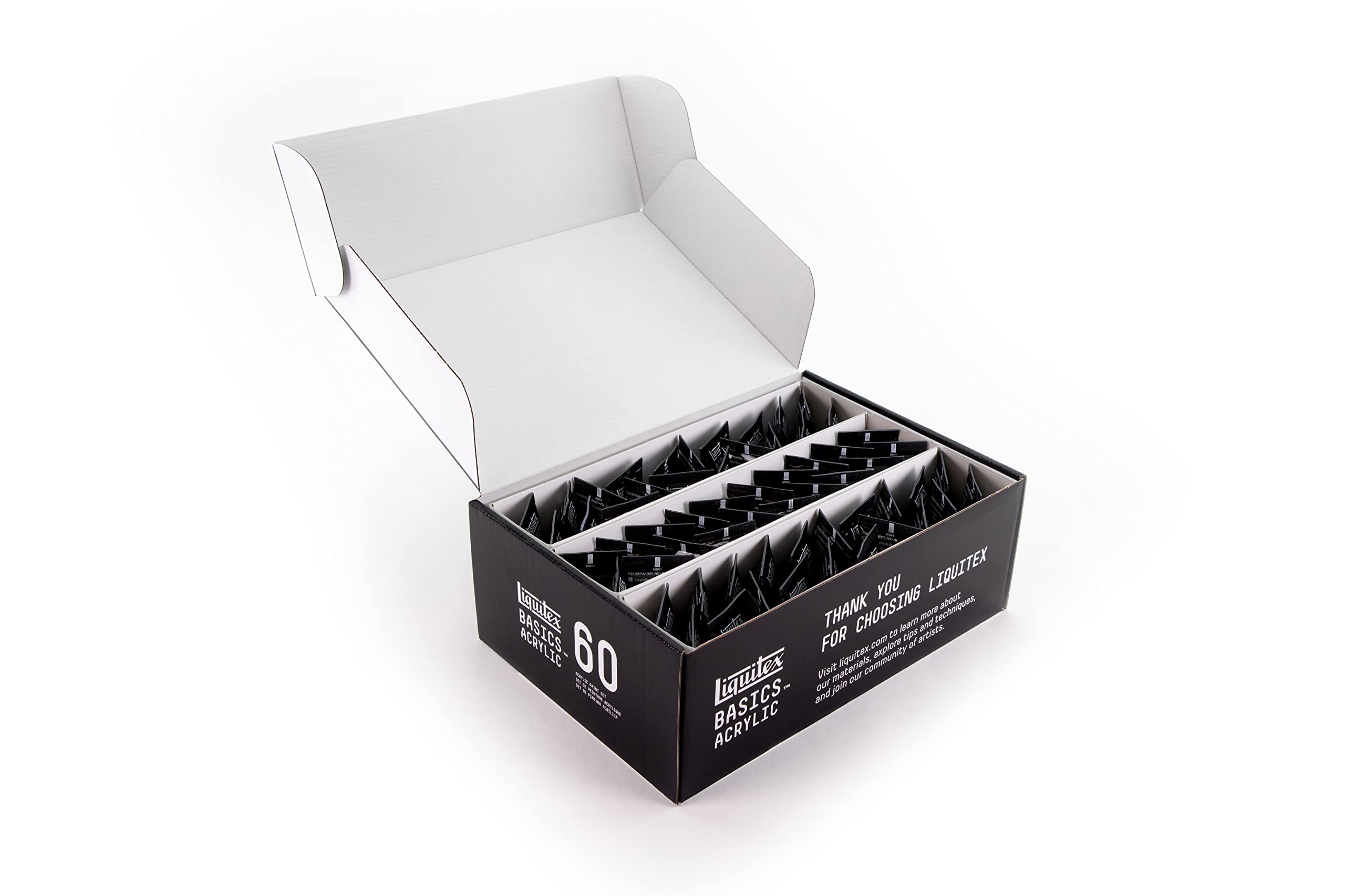 LIQUITEX BASICS - Juego de pintura acrílica de 60 tubos, 22 ml, exclusivo de Amazon