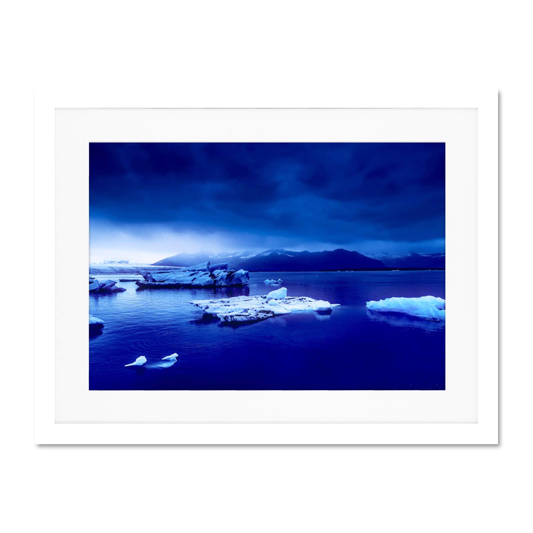 Arctic Ocean Ice Icebergs Large Art Print Poster Wall Decor 18x24 inch Supplied Ready To Hang With Included Mount Brackets