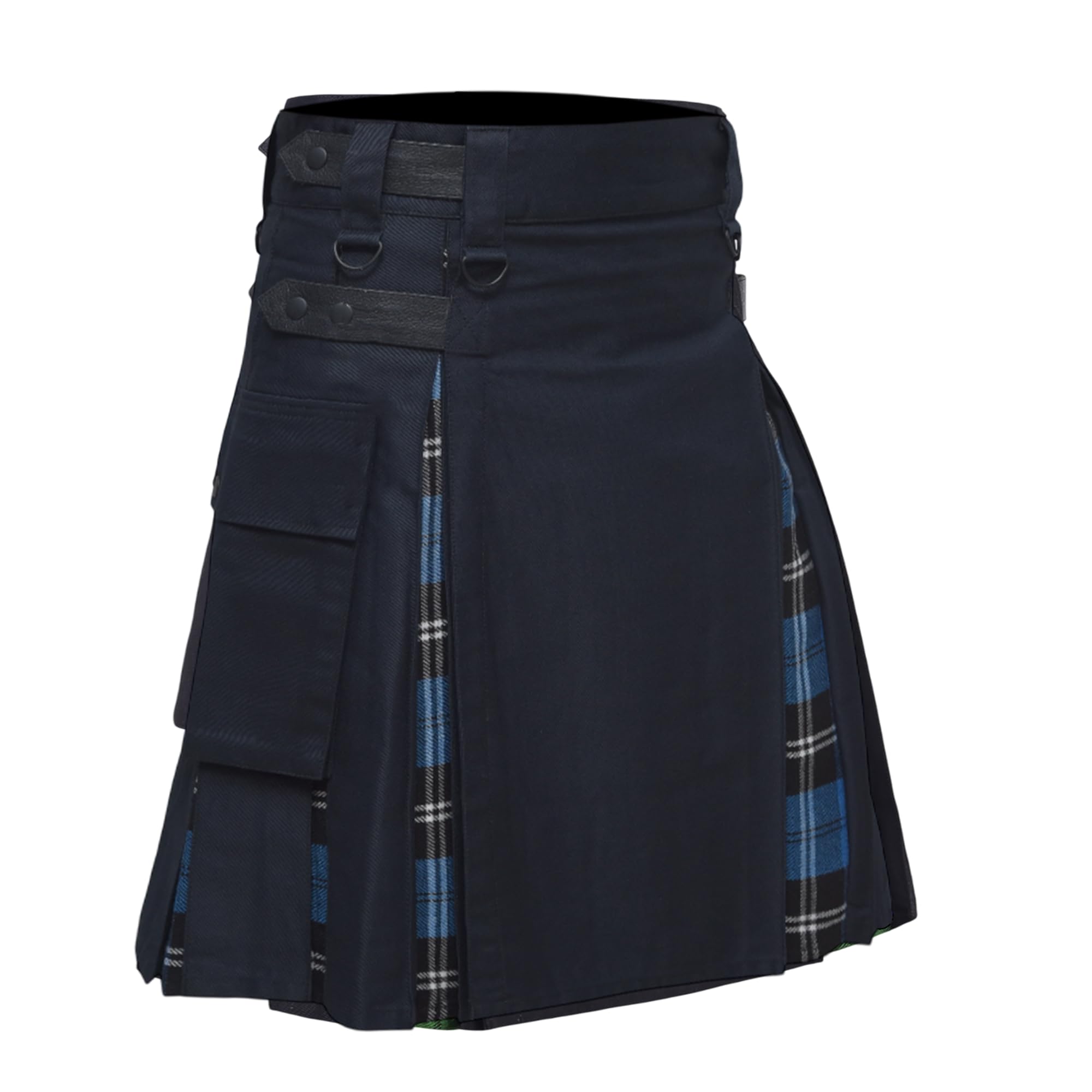 Allsafe Traders Men Modern Hybrid Tartan Kilt with Cargo Pocket