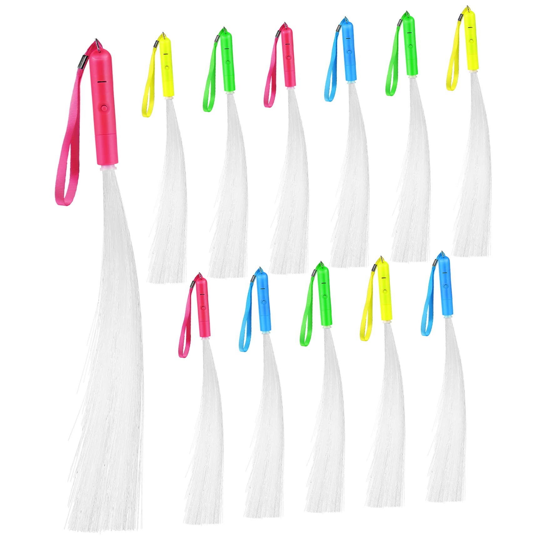 12 Pcs Fiber Optic Rod Flashing Fairy Wands Halloween Gifts Fiber Optic Wand Glow Sticks for Wedding Light Sticks for Kids Bulk Glow Sticks Glow Flashing Pvc Shine Set