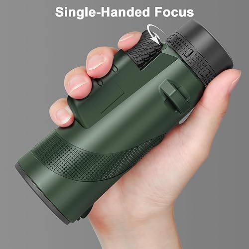 Miniatura 15 de Telescopio monocular de alta potencia de 8 x 42 para adultos, óptica de alta definición, compacto y portátil, enfoque con una sola mano, amplio Negro