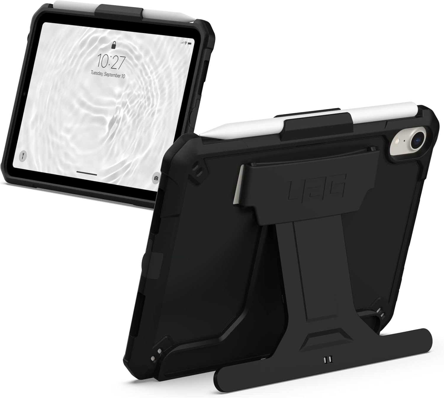 URBAN ARMOR GEAR UAG Designed for iPad mini A17 Pro Case (7th Gen, 2024) A2993 A2995 A2996 8.3" Plyo, Rugged Translucent Multi-Angle Viewing Folio Stand with Pencil Holder Protective Cover, Ice