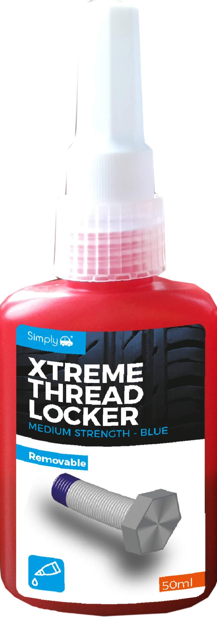 Simply XRTL1 Xtreme Blue Removable Thread Locker 50ml – Medium Strength – Shock & Vibration Resistant
