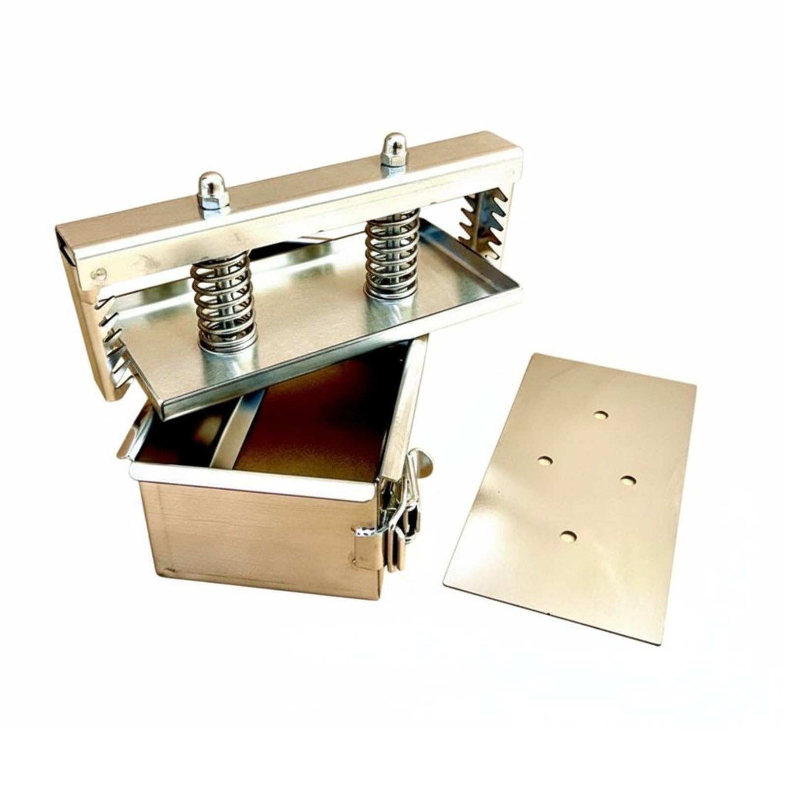 Prensadora para Carne de Acero Inoxidable Molde de Acero Inoxidable para Carne Antiadherente para Cocineros Caseros, 1KG, Apertura Lateral