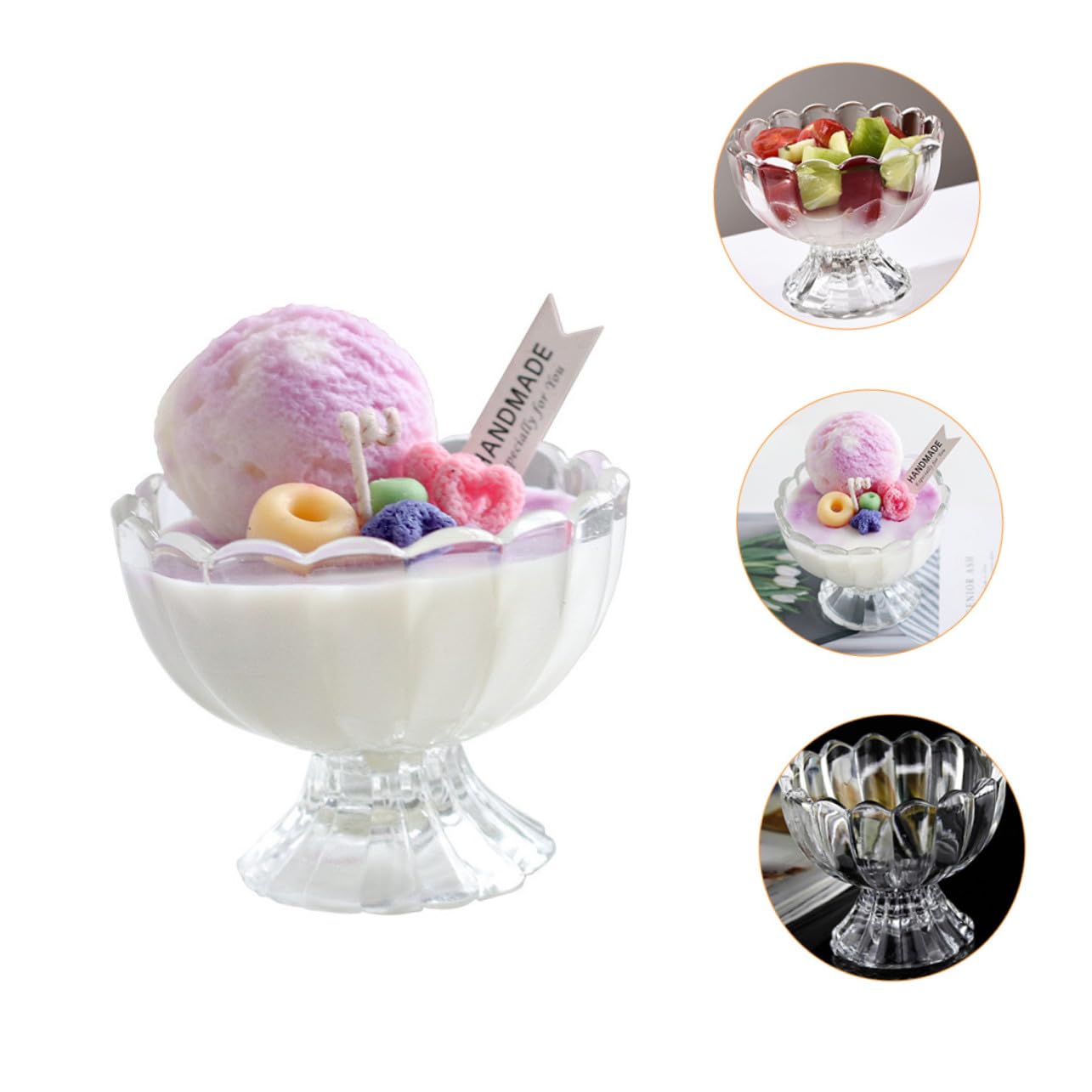 6pezzi Coppa Di Vetro Per Dessert Coppa Gelato Ciotola Per Dessert Di Gelatina Di Vetro Per Casa Tazza Da Tazze Da