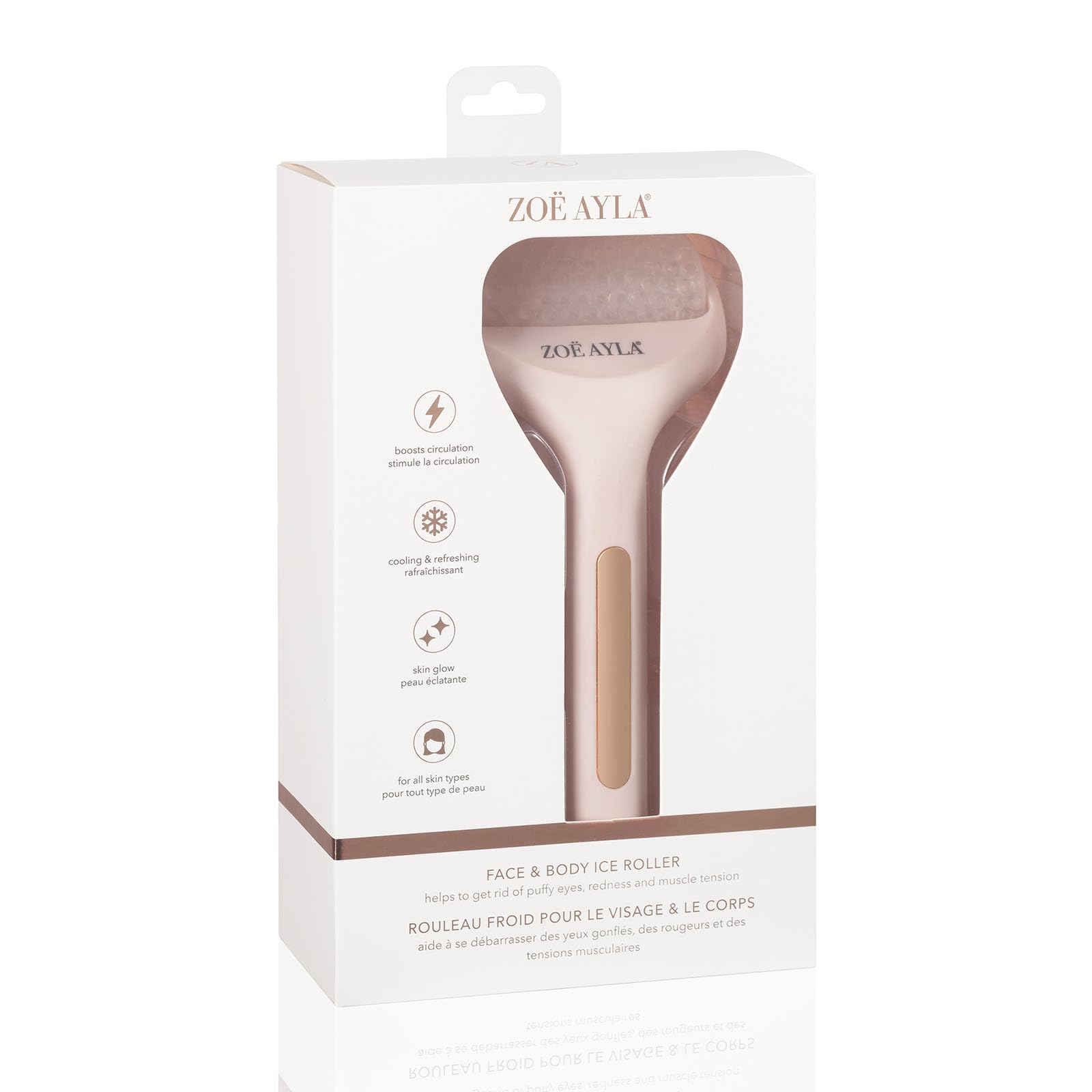 Zoë Ayla Damen Face & Body Ice Roller Massagerolle Für Gesicht Und Körper Größe 10