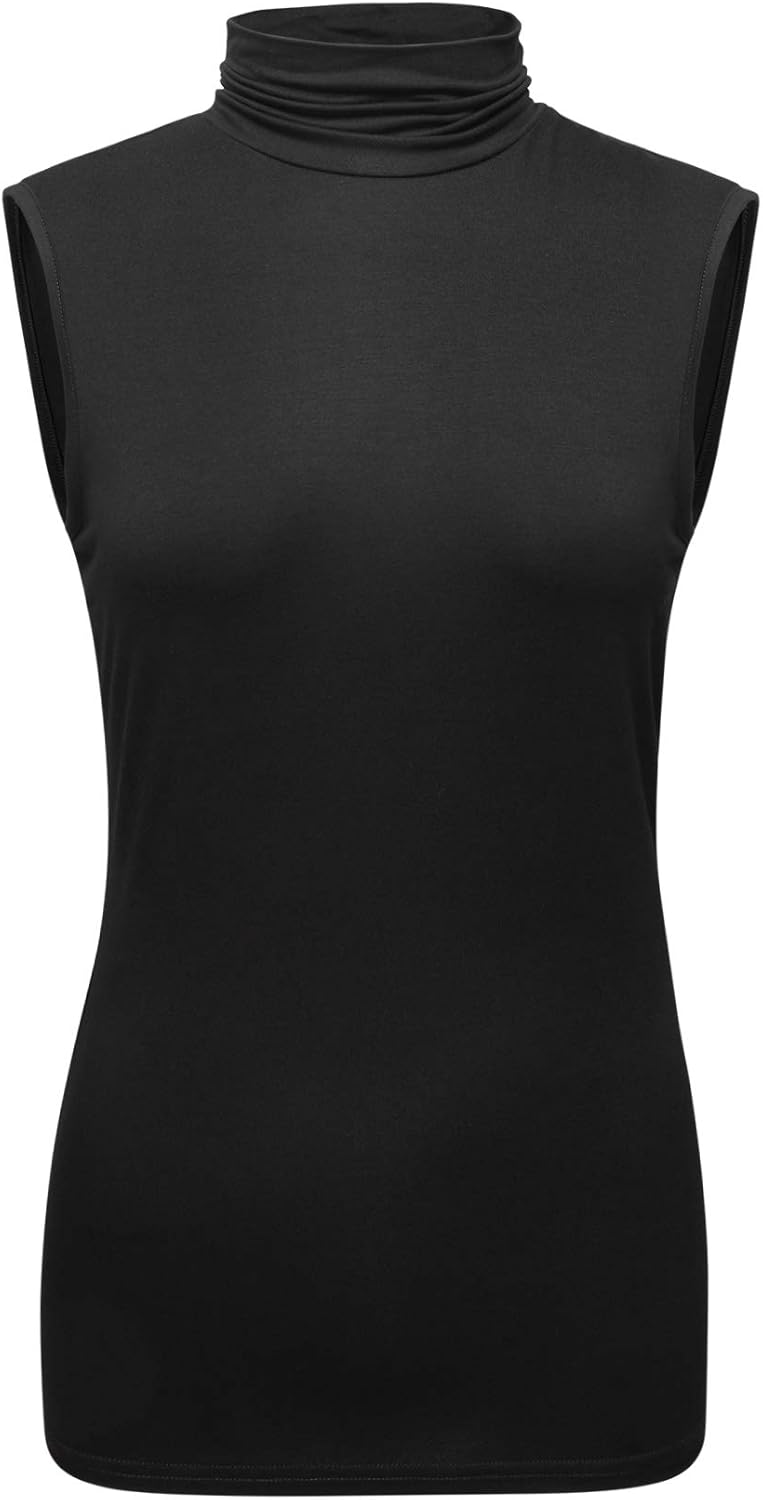 Product image of OThread & Co. Women's Sleeveless Turtleneck T-Shirt Basic Stretch Layer Comfy High Neck Tank Top