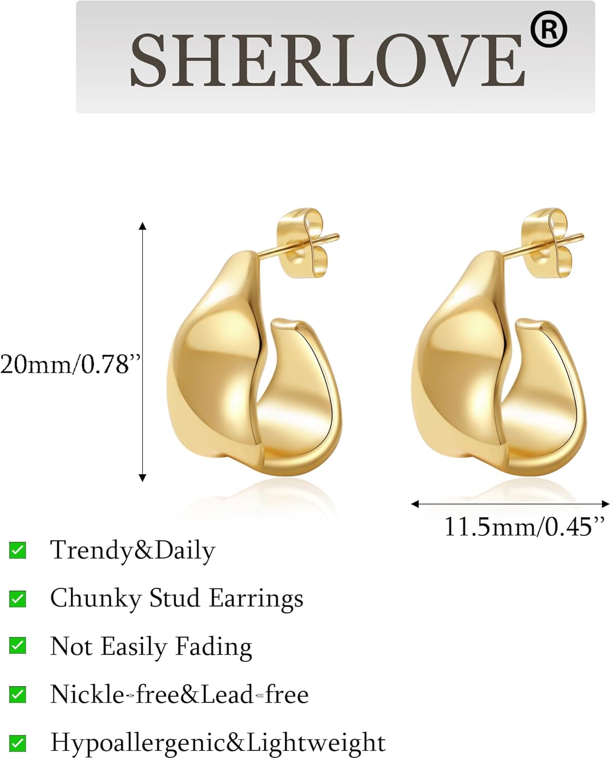 Trendy Gold Plated Knot Earrings for Women Chunky Statement Drop Dangle Earrings Lightweight Hypoallergenic Fashion Accessories Gold Jewelry Gifts for Womens - Image 5